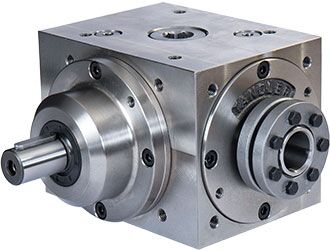 Bevel gearbox with hollow shaft and shrink disc