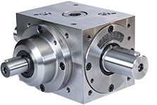 Bevel gearbox with reinforced shaft