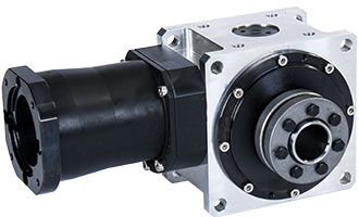Hypoid gearbox with hollow shaft and shrink disc