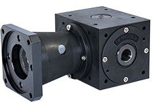 Servo bevel gearbox with flange and hollow shaft
