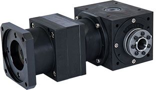 Planetary bevel gearbox with hollow shaft and shrink disc