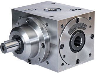 Bevel gearbox with hollow shaft and keyway
