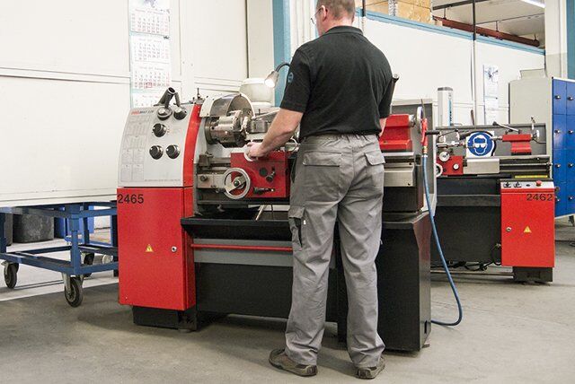 at the lathe
