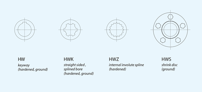 Hollow shaft versions